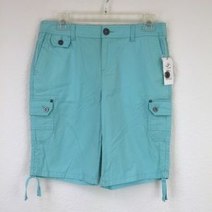 Style & Co Aqua Blue Bermuda Cargo Pocket Shorts